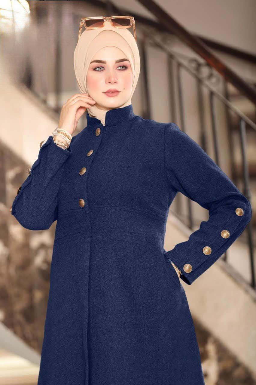 Buttoned wool dress