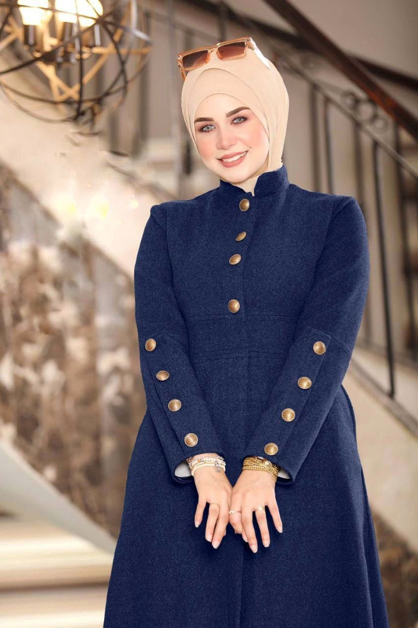 Buttoned wool dress