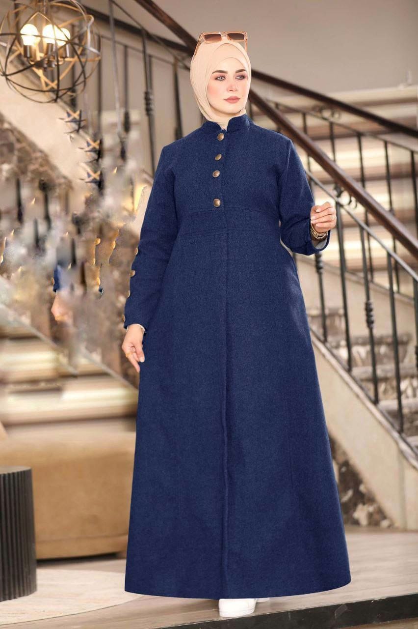 Buttoned wool dress