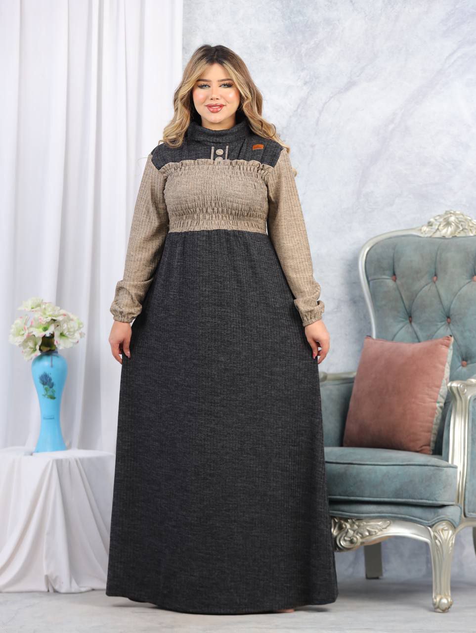 Rib-knit dress