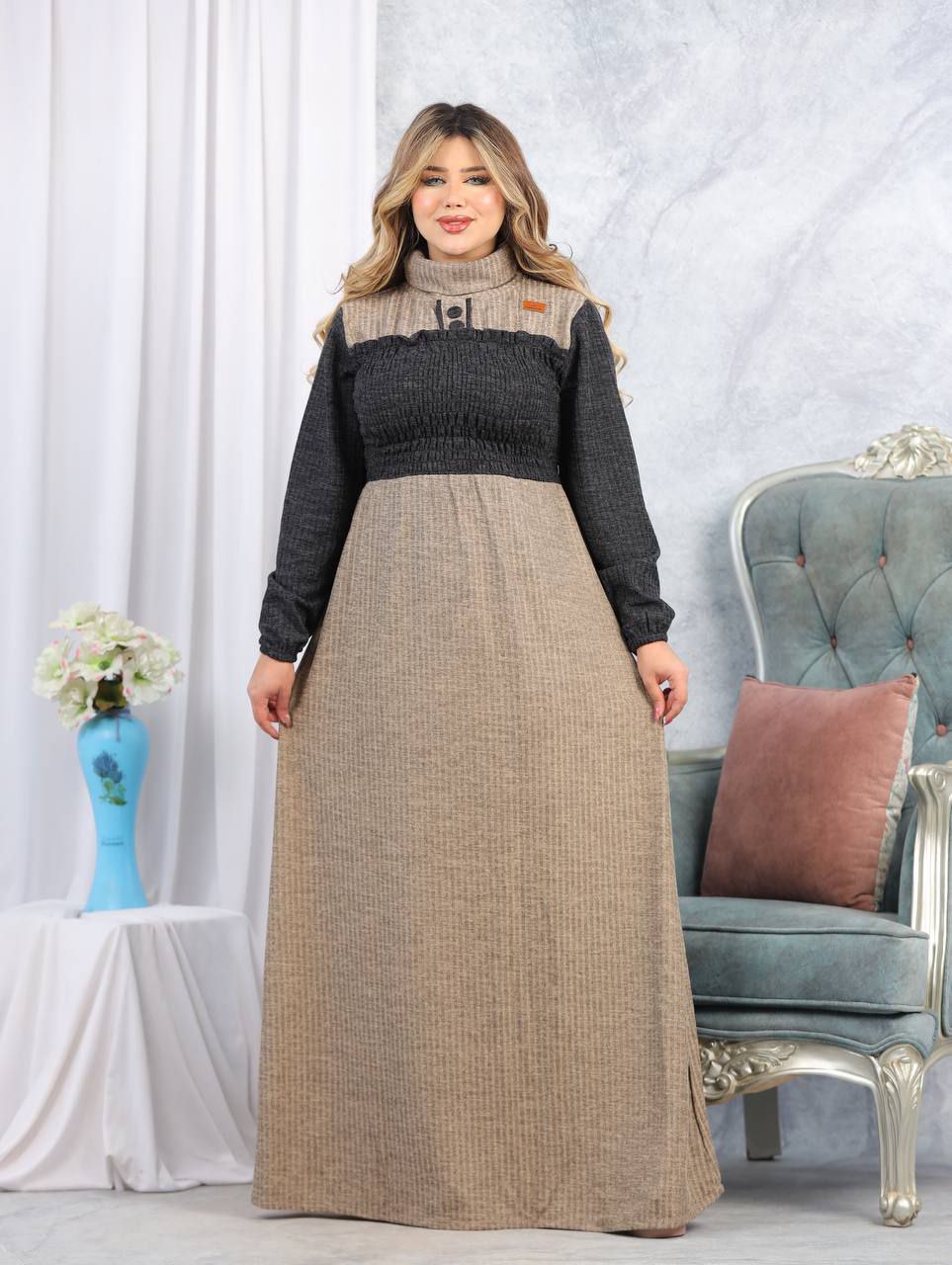 Rib-knit dress