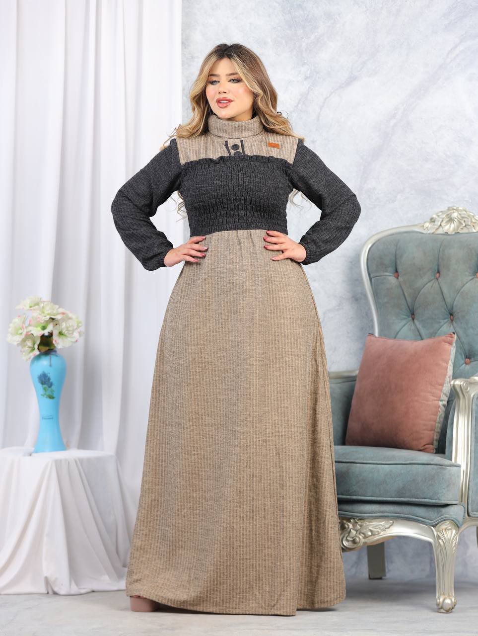Rib-knit dress