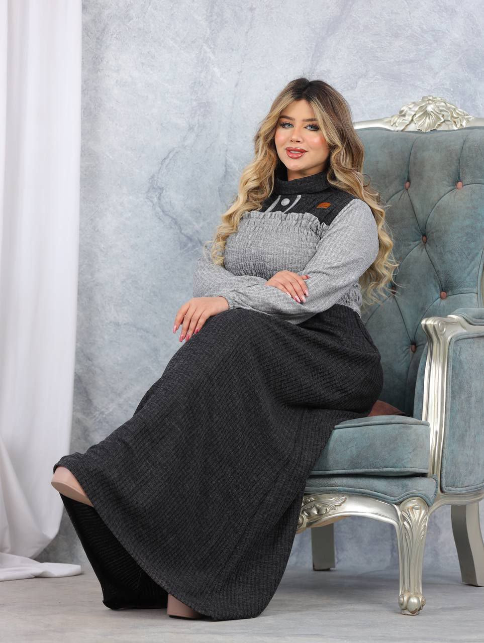 Rib-knit dress